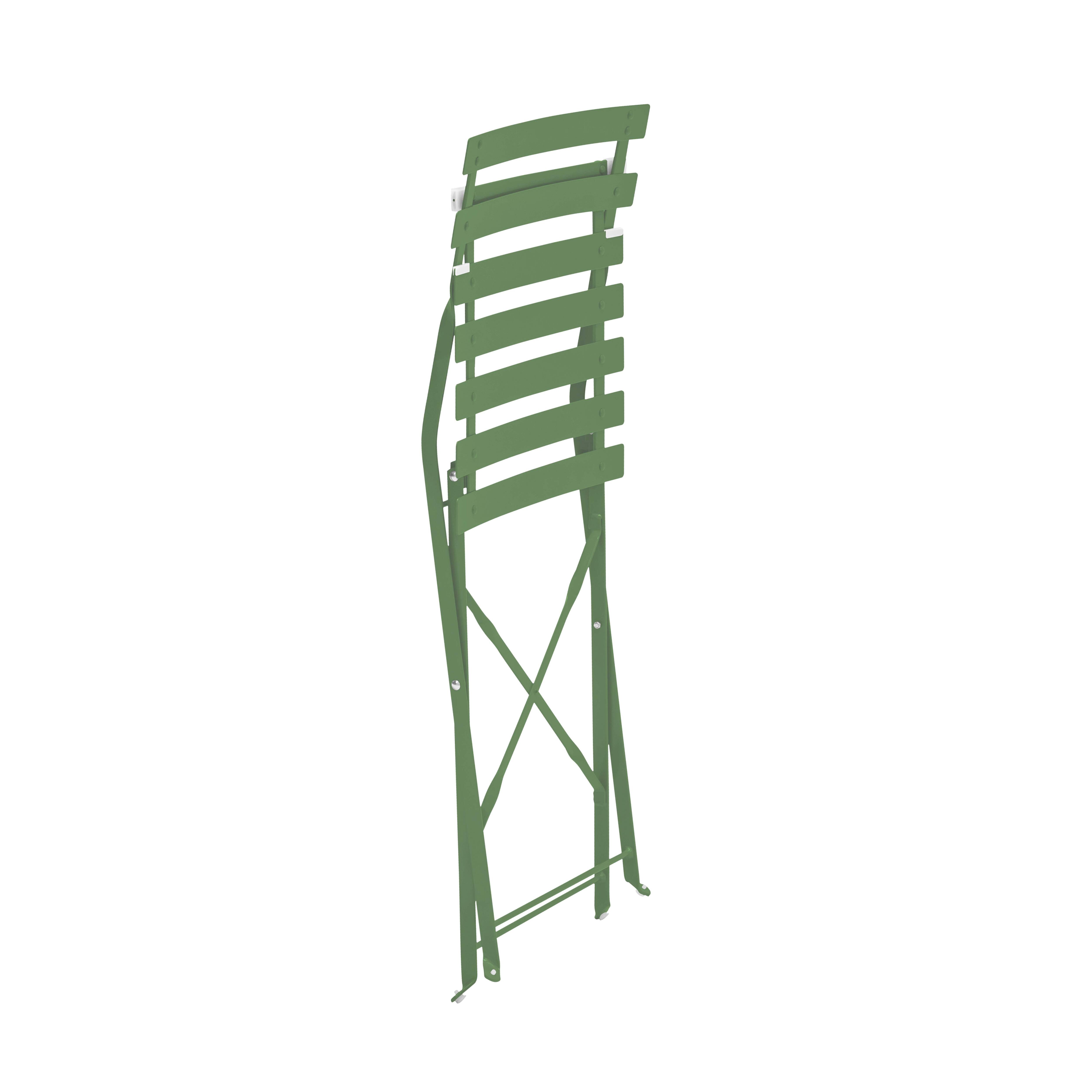 Chaise de jardin pliable sans coussin Rome en Acier Vert - 4