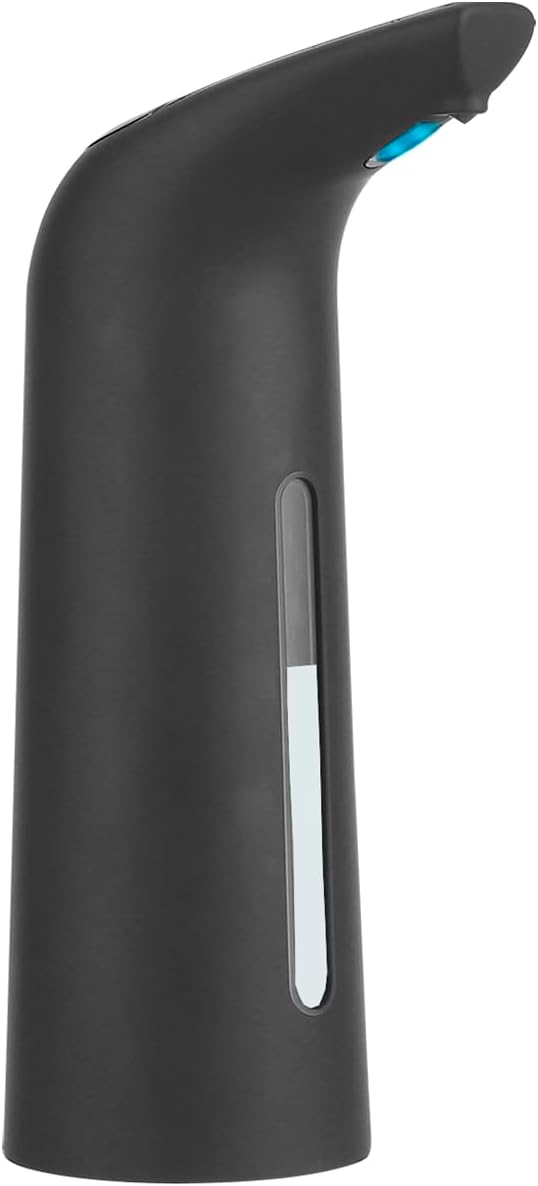 Automatyczny dozownik mydła z czujnikiem podczerwieni, wodoodporny, 400 ml, czarna guma, do kuchni i łazienki.