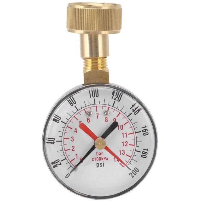 Manomètre de pression d'eau 0 à 200 psi – Filetage femelle 3/4 – Installation facile – Compatible systèmes d'irrigation et nettoyage piscine