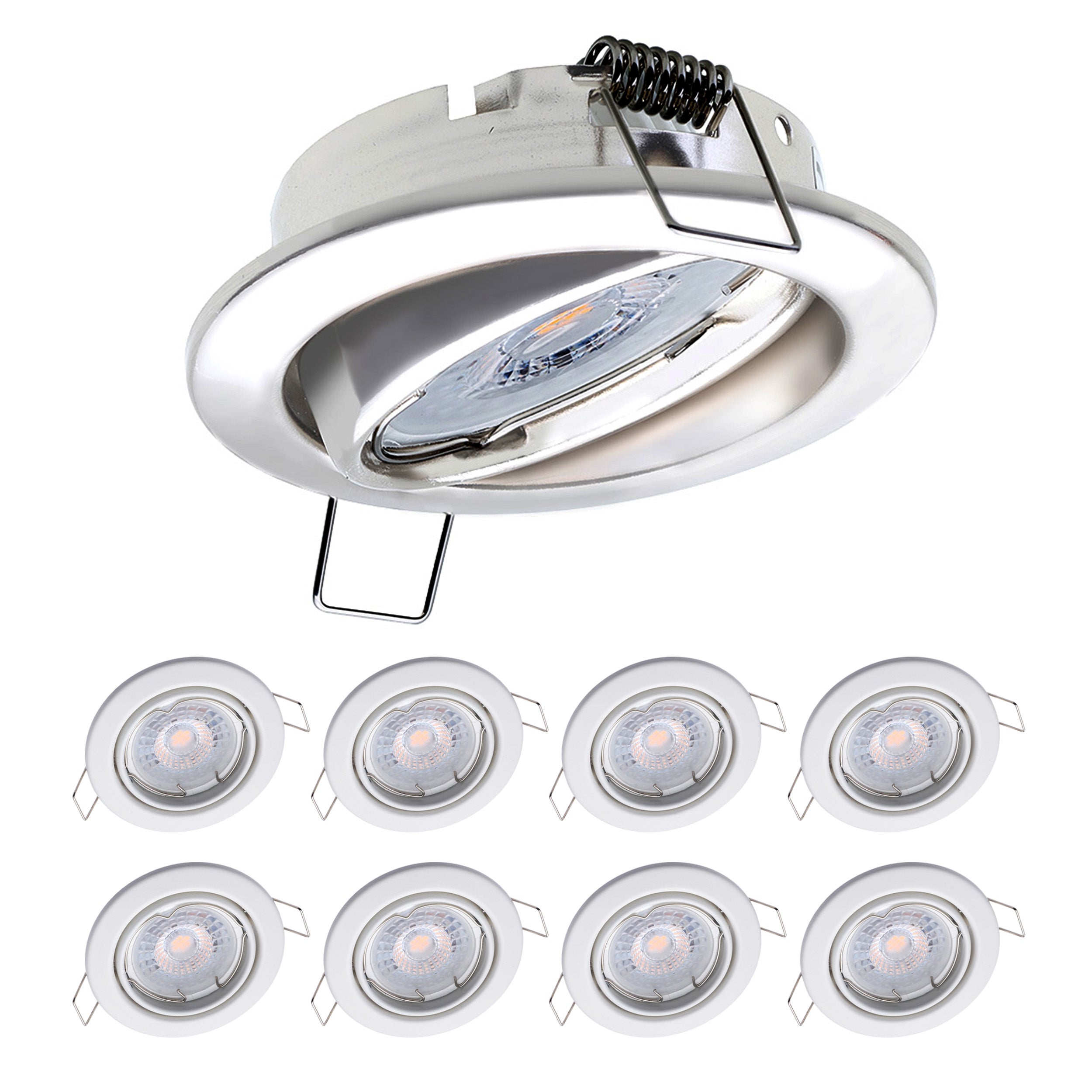 Oktaplex Dijon Kit 6 Spots Encastré LED Dimmables Module 4,9W 3000K Blanc Chaud 370lm Lampe De Plafond Noir 68 75mm Orientable 230v 97272760