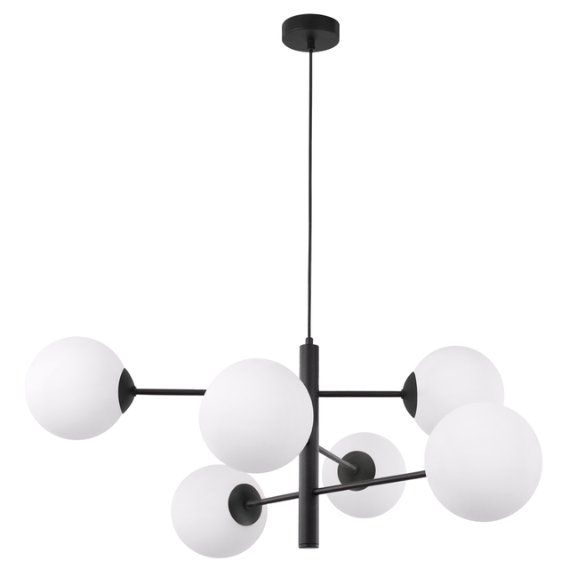 Lampa sufitowa wisząca Vicenza classic 6xE14 klosz czarny/biały Light Home LH