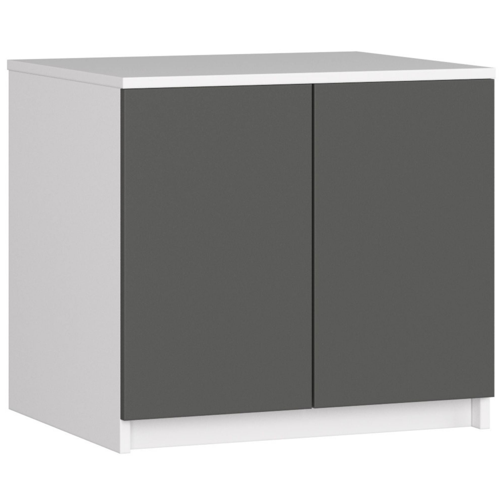 Nadstawka na szafę AKORD S60 Biała 60 cm 2 drzwi kolor Grafit Szary mat 2 półki 60x51x55 cm