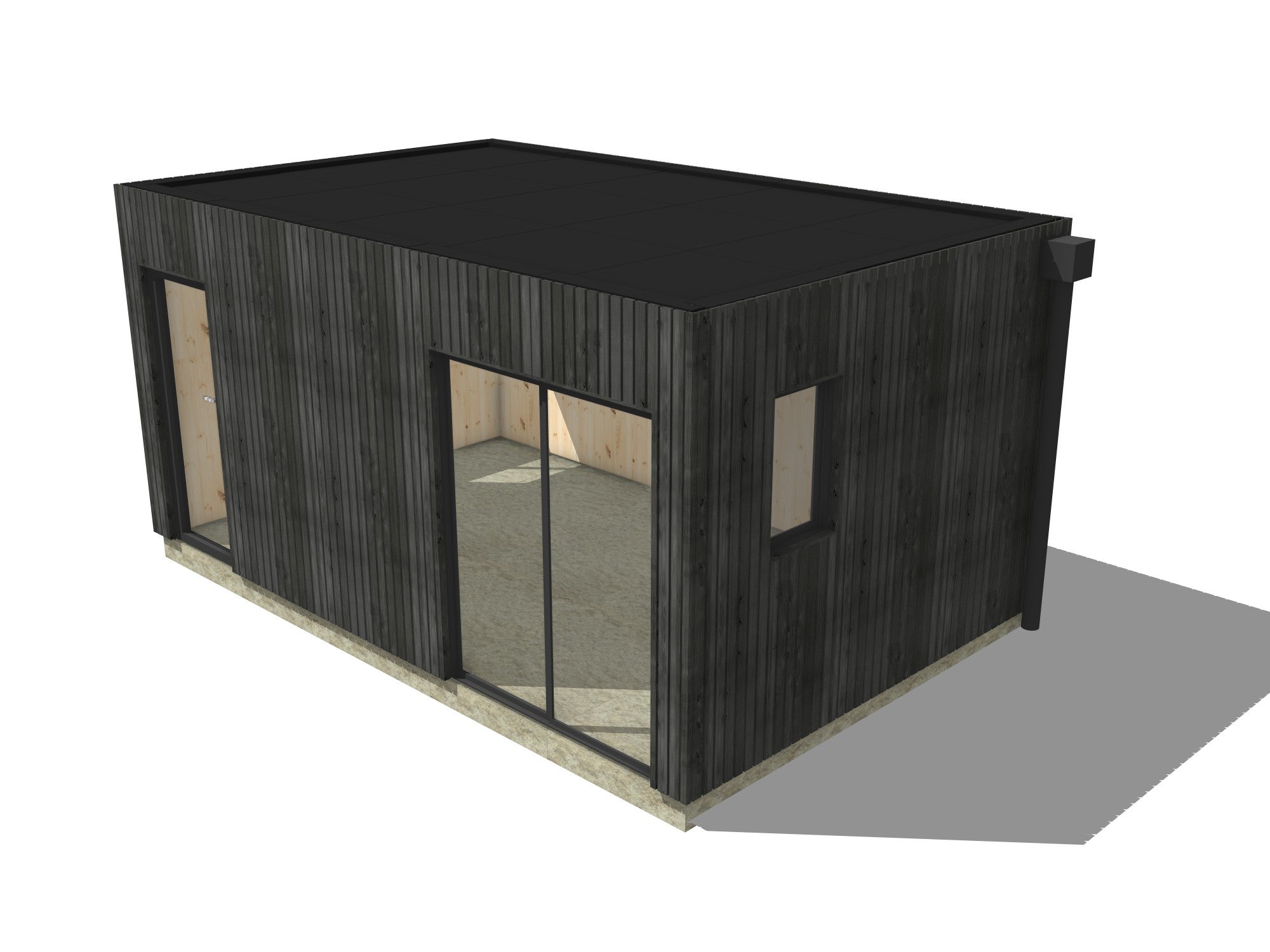 Studio de jardin hébergement en bois 5,5 x 3,5 x 2,7 m / menuiseries alu k-line - 2