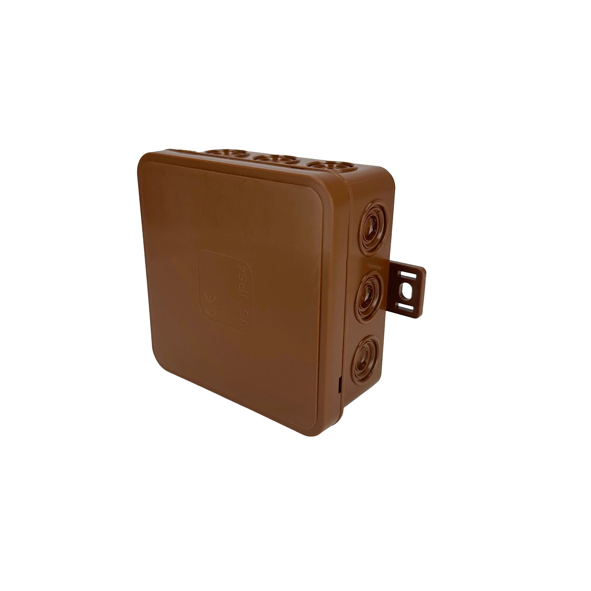 Puszka natynkowa hermetyczna elastyczna 85x85x41mm 12-wlotowa, zamknięcie "na klik" IP54 brązowa EDO