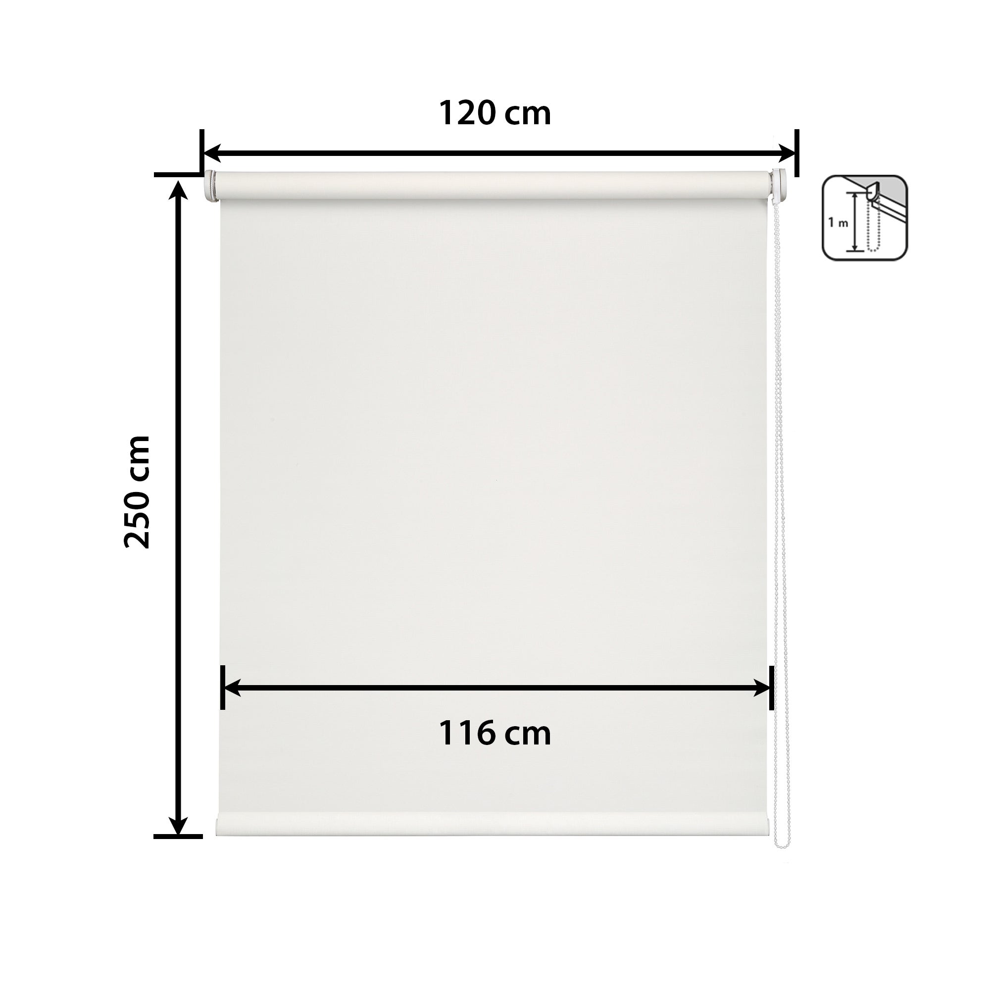 Easydeco - Estor Enrollable Screen (Blanco, 120_x_250_cm) - 2