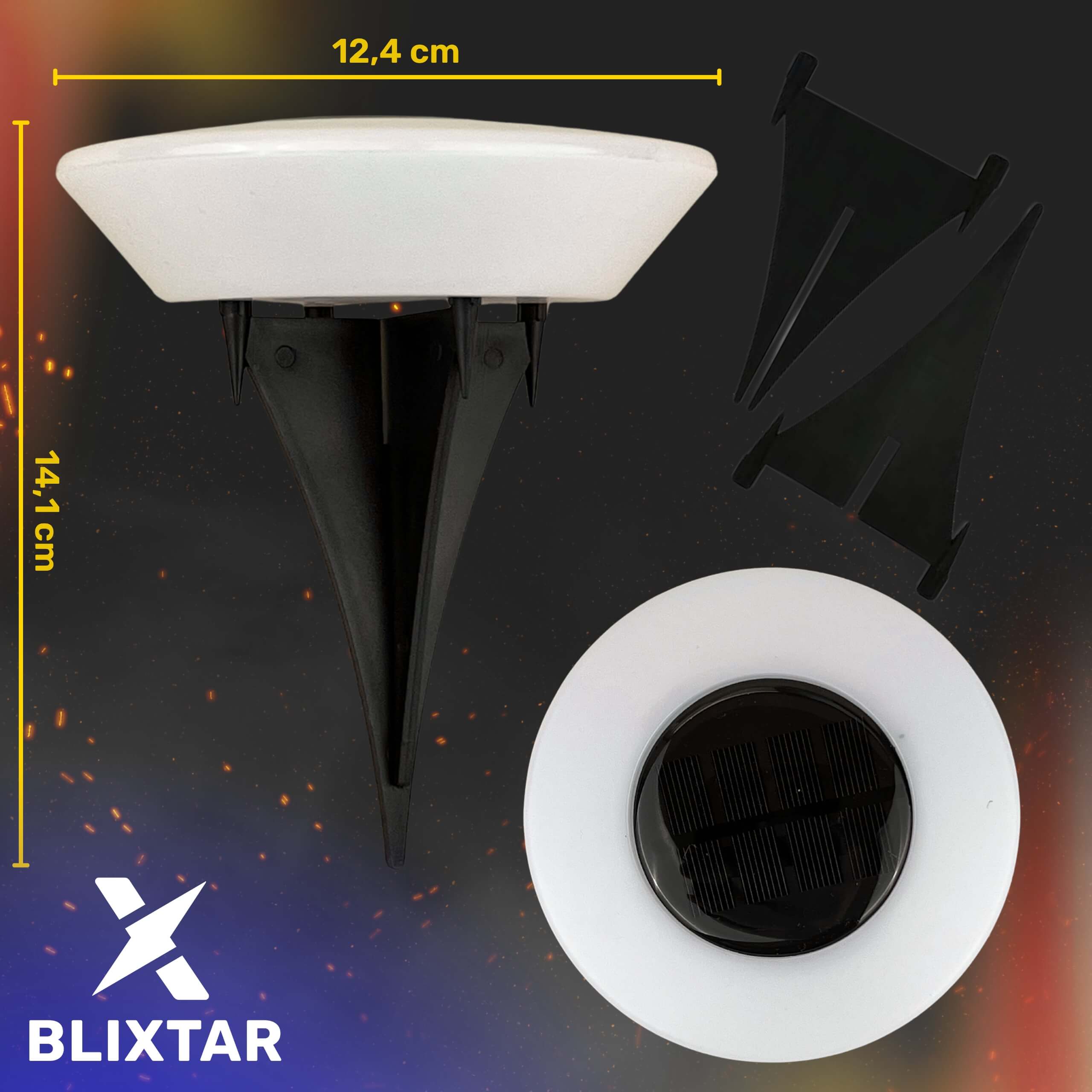 Zestaw 4x Gruntowa Lampka Solarna Ogrodowa Wbijana 14 LED, Najazdowa Wodoodporna - 9