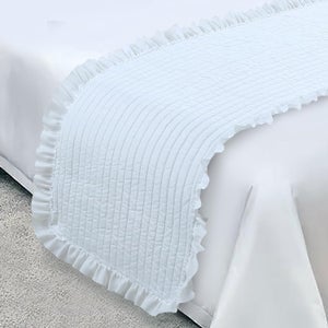 Chemin De Lit D'Hôtel En Satin Gris - 50 X 240 Cm - Décoration Et Protection Pour Pied De Lit King Size