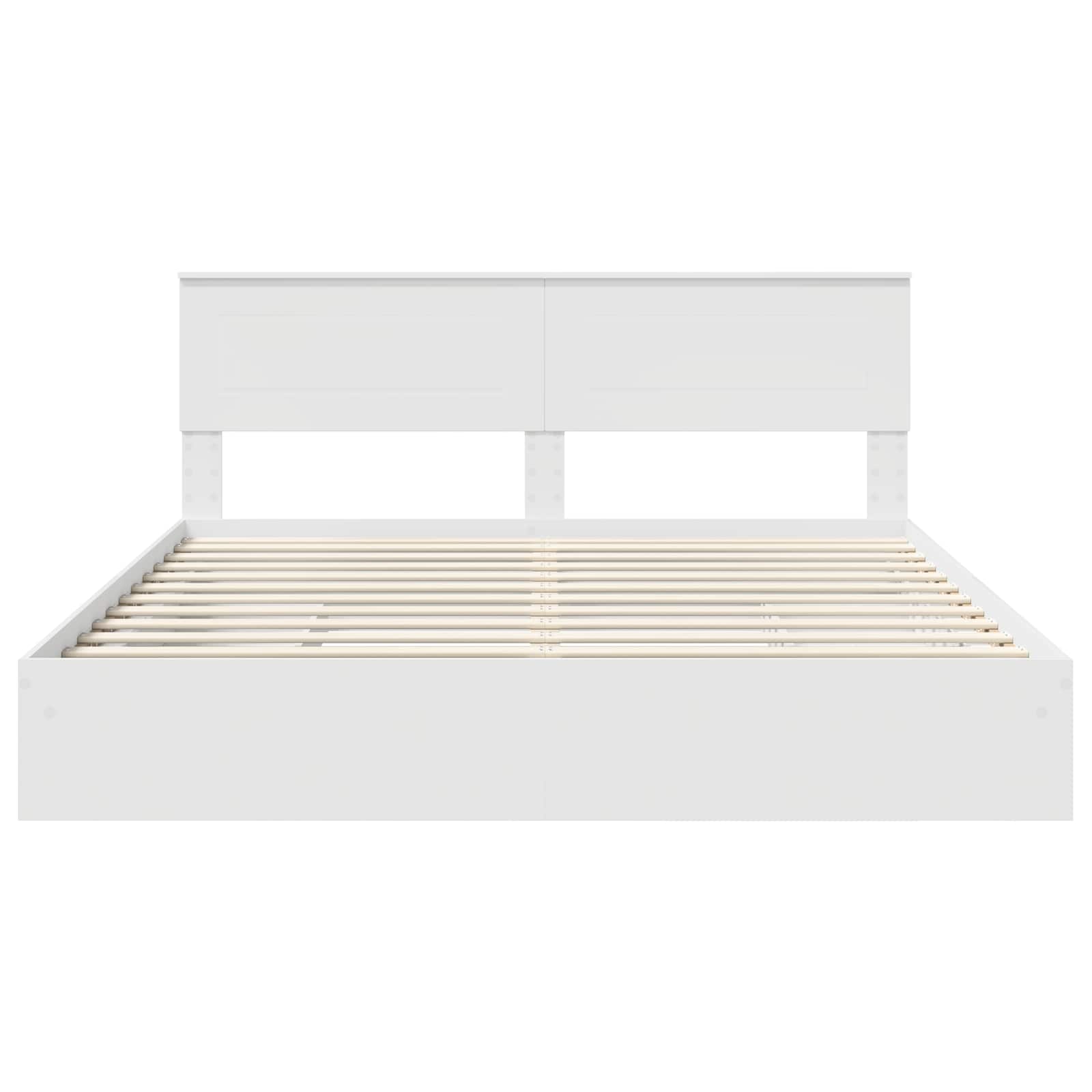 Lit de rangement réglable blanc 180 x 200 cm en panneau de bois - 8