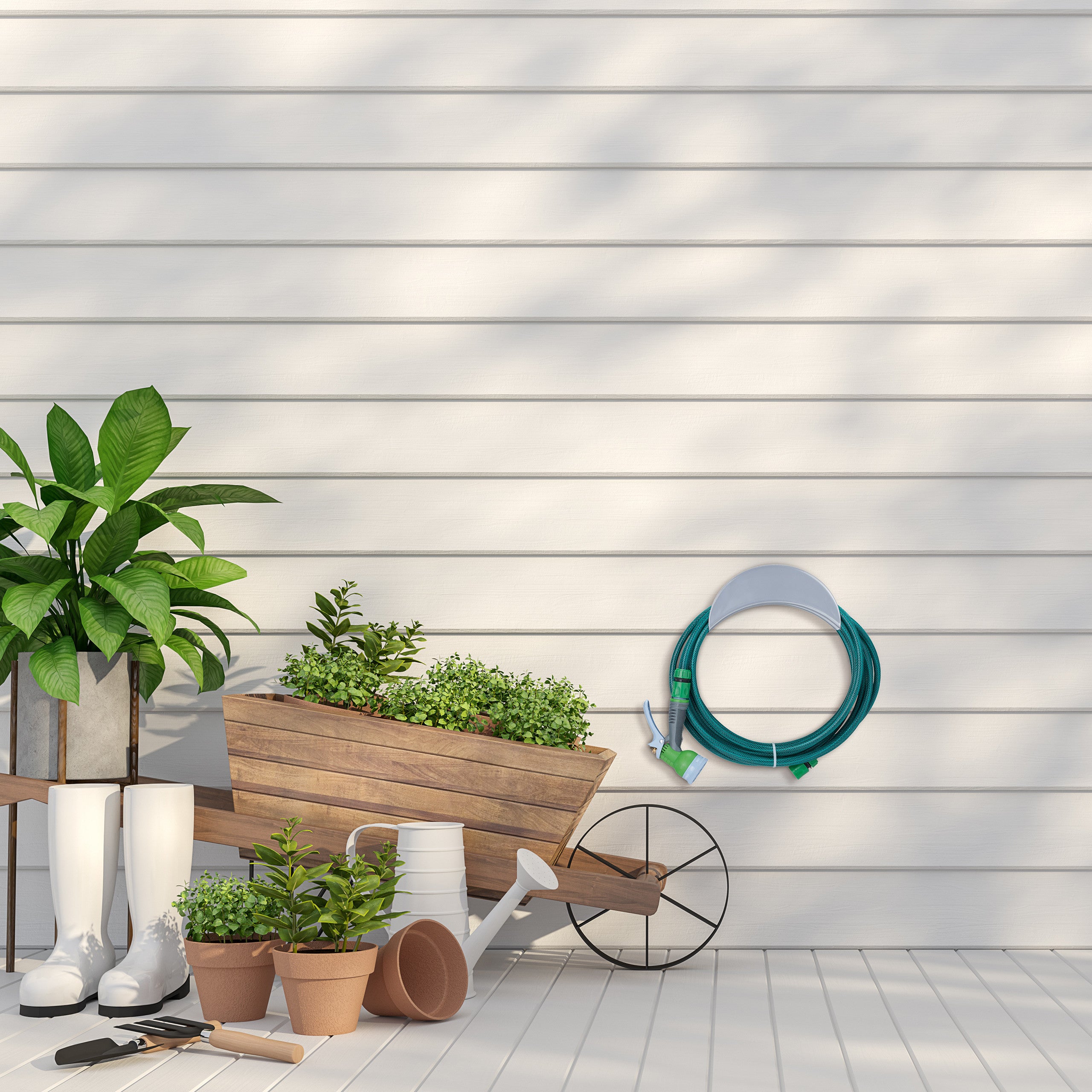 Set 2 Portatubo Da Parete Relaxdays - Supporti Per Tubo Giardino 30m, Ferro Grigio, Per Irrigazione E Ordine - Foto 9