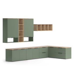 Commode D’angle Wido Avec Porte – 80x50cm, Vert, Rangement Pratique Pour Salon Ou Chambre