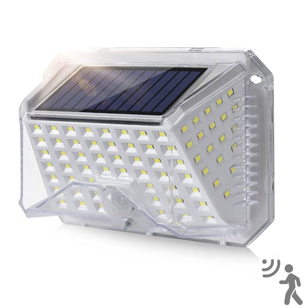 Kinkiet solarny z czujnikiem ruchu - Wodoodporny IP65 - Nastrojowe oświetlenie zewnętrzne schodów 90 LED, 120 lumenów - Solarne oświetlenie zewnętrzne