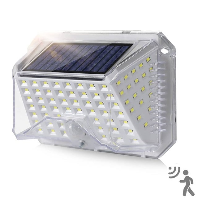 Zewnętrzna lampa solarna z czujnikiem ruchu, wodoodporna IP65, reflektor LED, lampa ścienna zewnętrzna, reflektor solarny z 3 trybami