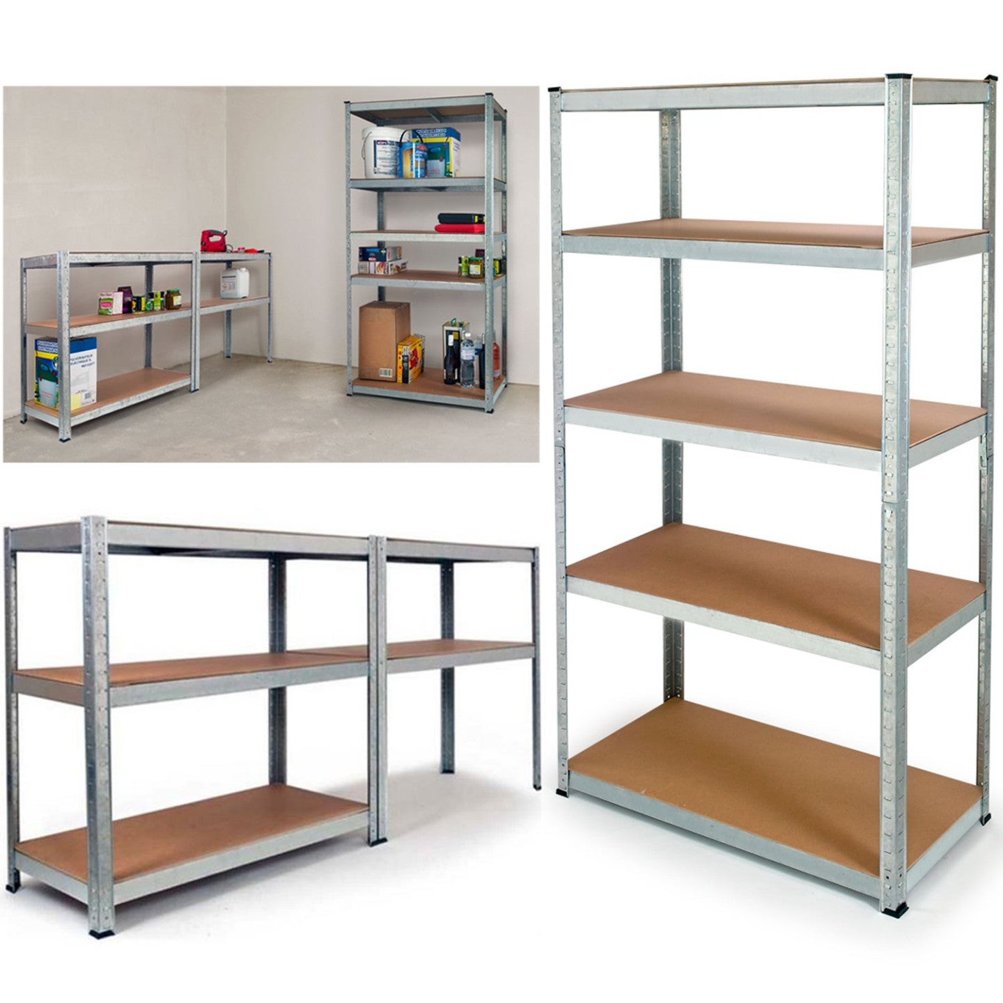 Etagère modulable charges lourdes en métal 5 plateaux - 4