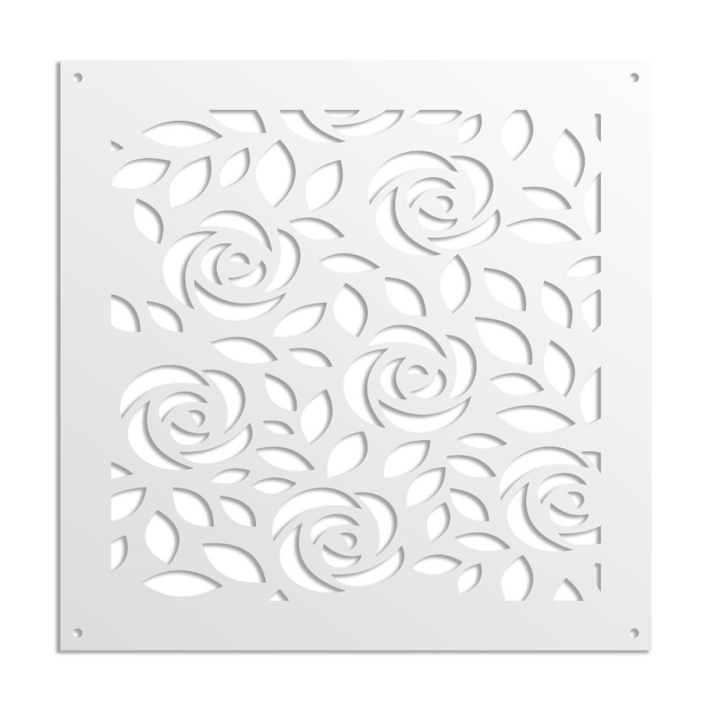 PETALI - Panel perforowany z PVC - Parasol przeciwsłoneczny - Rozmiar 48x48 cm - Grubość 1 cm - Kolor BIAŁY
