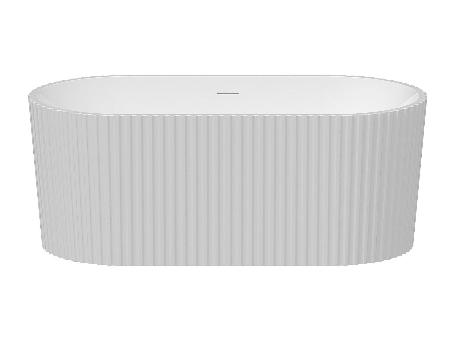 Bañera exenta estriada - 150 x 75 x 58 cm - Acrílico - Blanco brillante ...