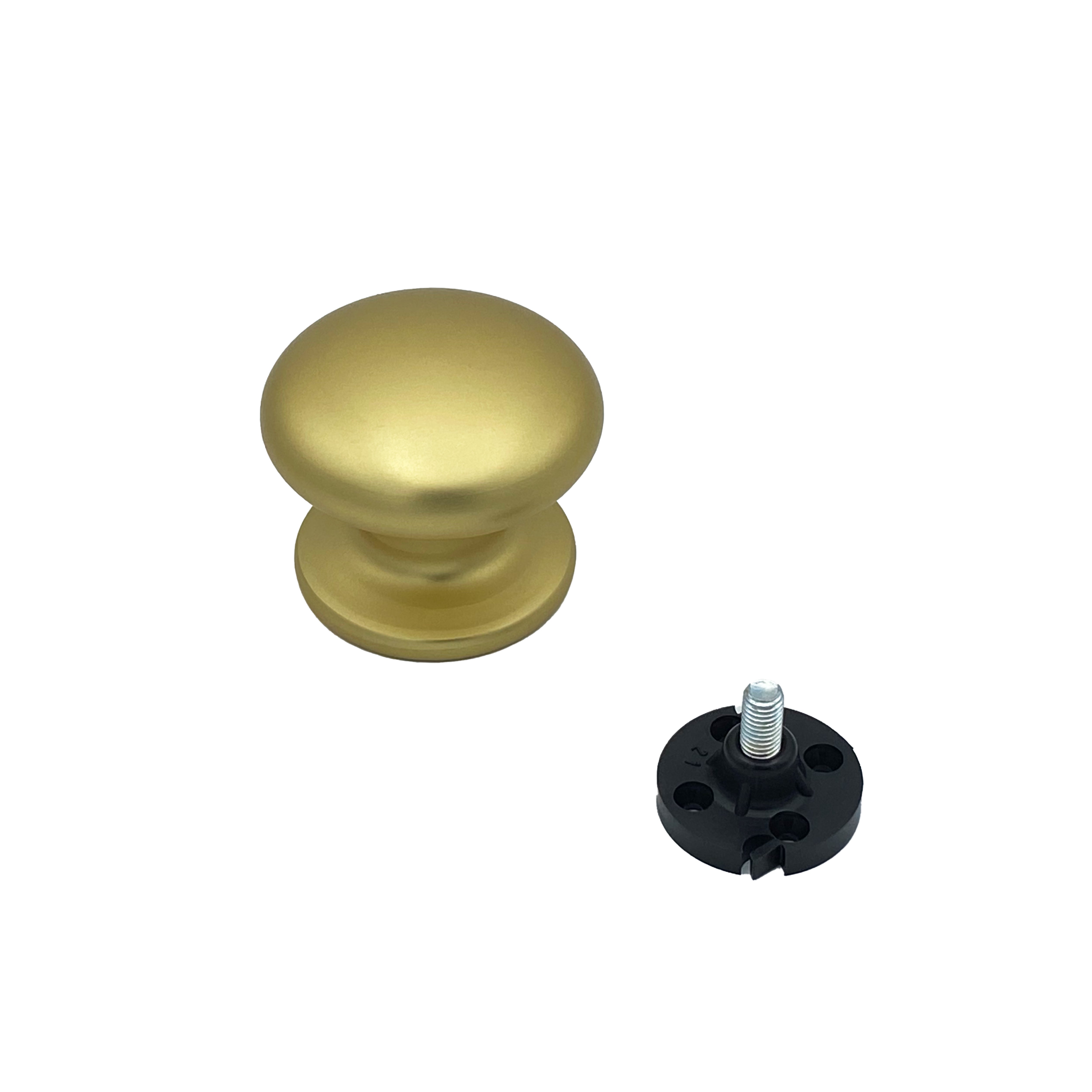 Bouton tirant de porte fixe Ø70 mm en aluminium Or satiné - breveté - 2
