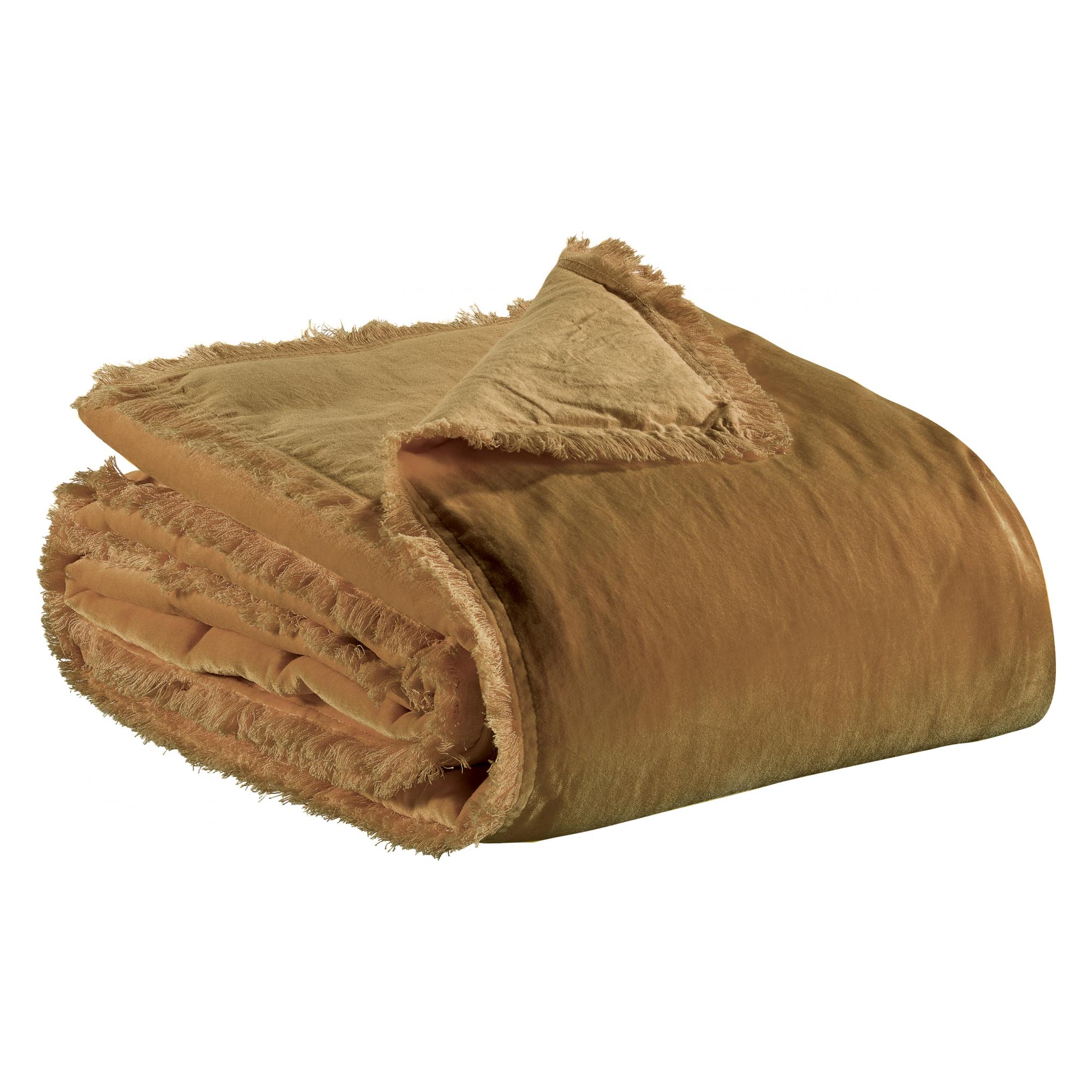 Plaid liso fara bronce 135 x 200 cm bronce 135 x 200 cm vivaraise