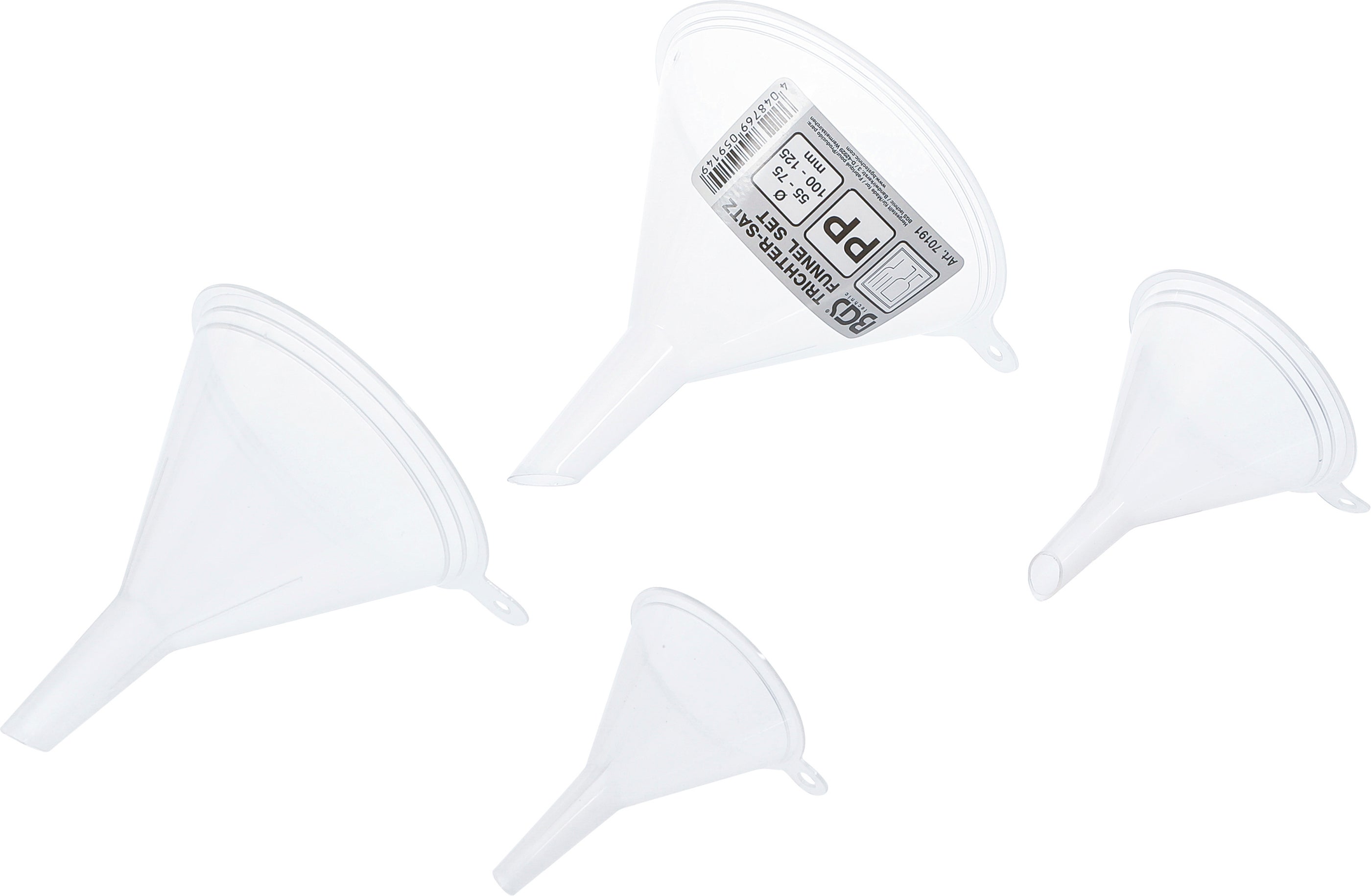 BGS Zestaw lejków spożywczych Ø 55 - 125 mm 4cz. - 70191