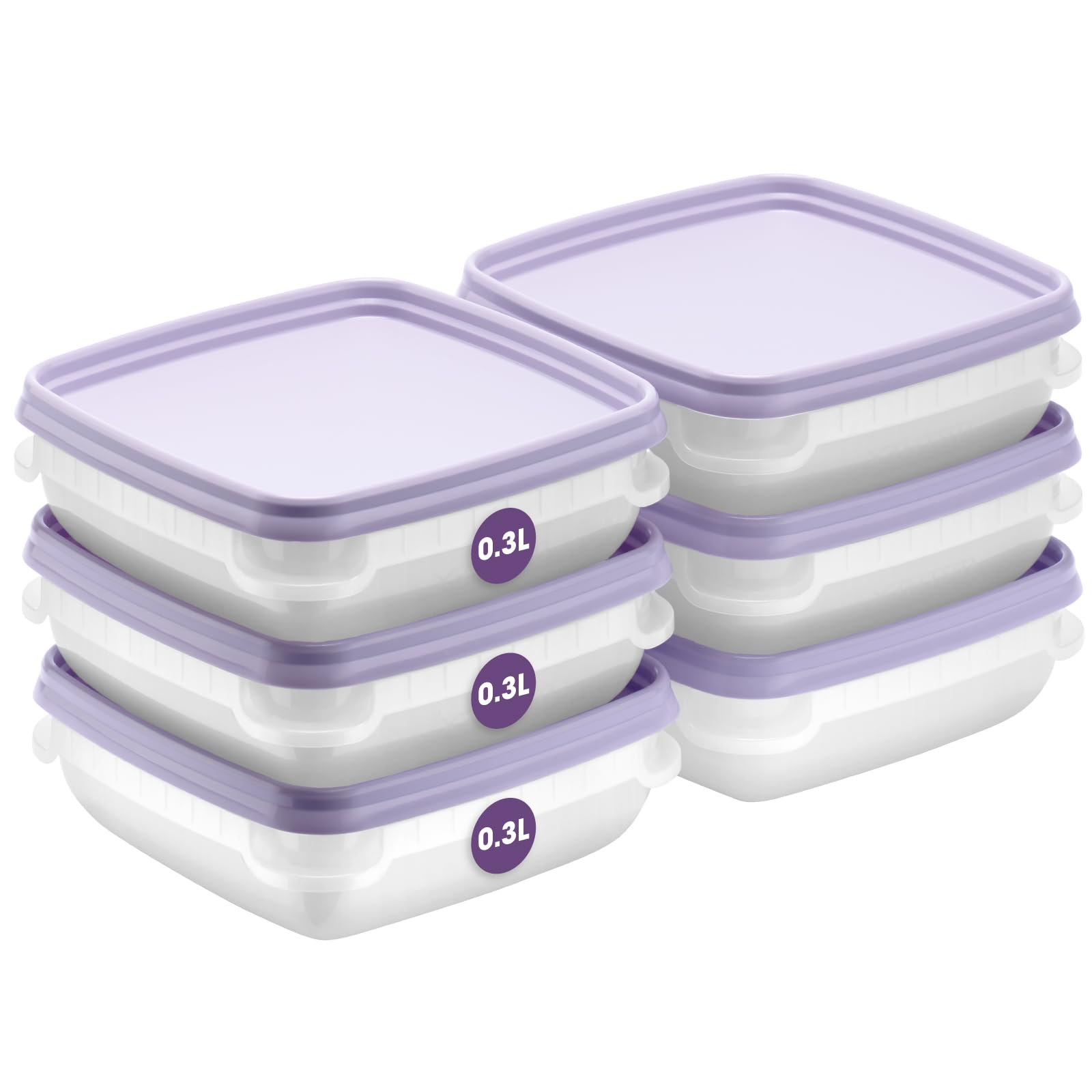 Set Di 4 Piatti Divisi Per Alimenti | Con Coperchio | Microonde, Congelatore, Lavastoviglie | BPA Free
