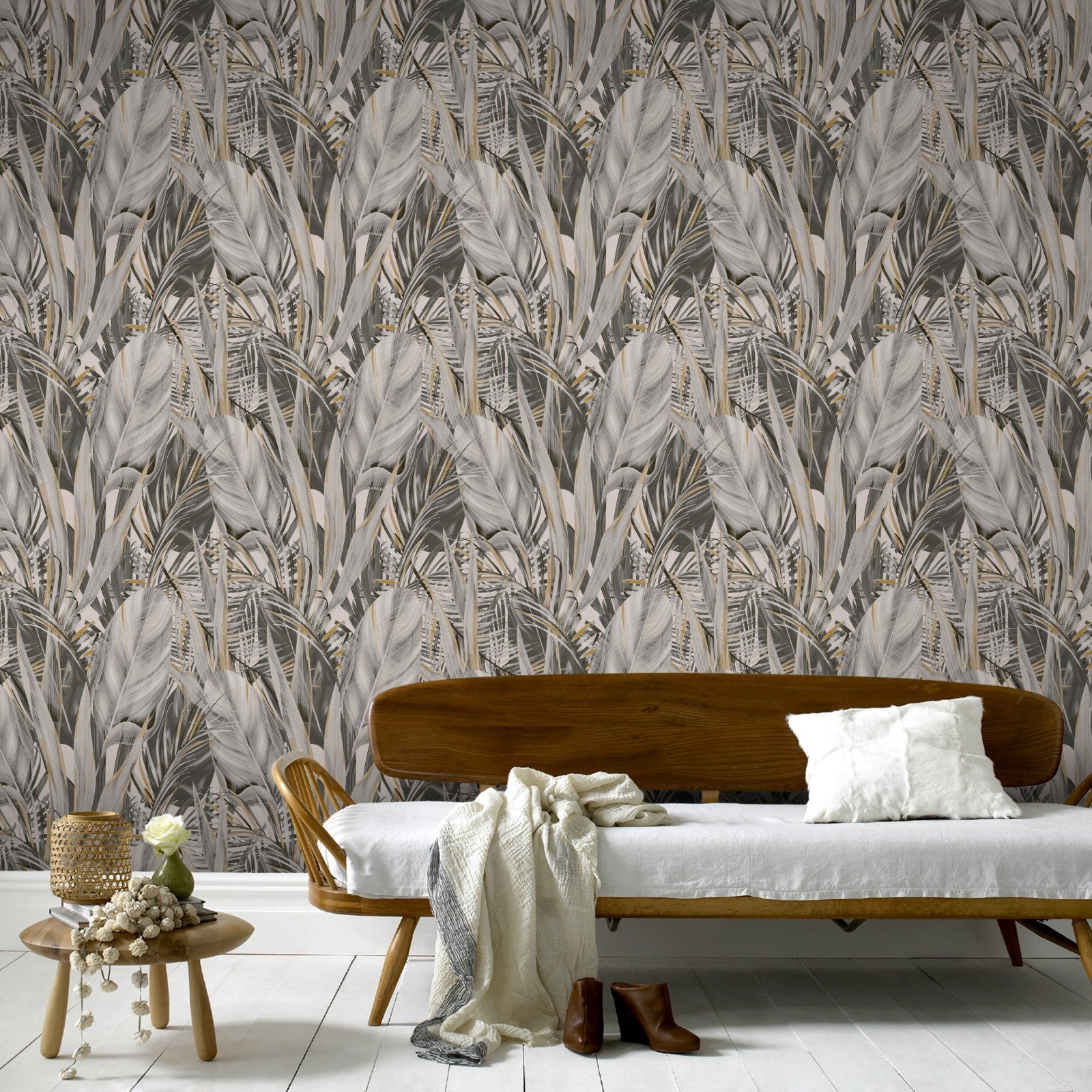 Papier peint intissé Tropique Naturel 1005 x 52cm Beige | Leroy Merlin