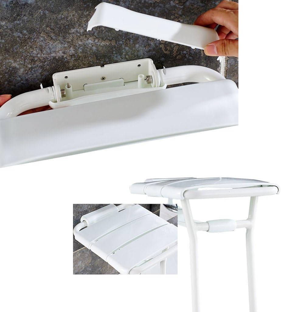 Tabouret de douche mural pliable Tabouret de siège mural ABS pour personnes âgées/handicapées Tabouret de siège antidérapant - 6