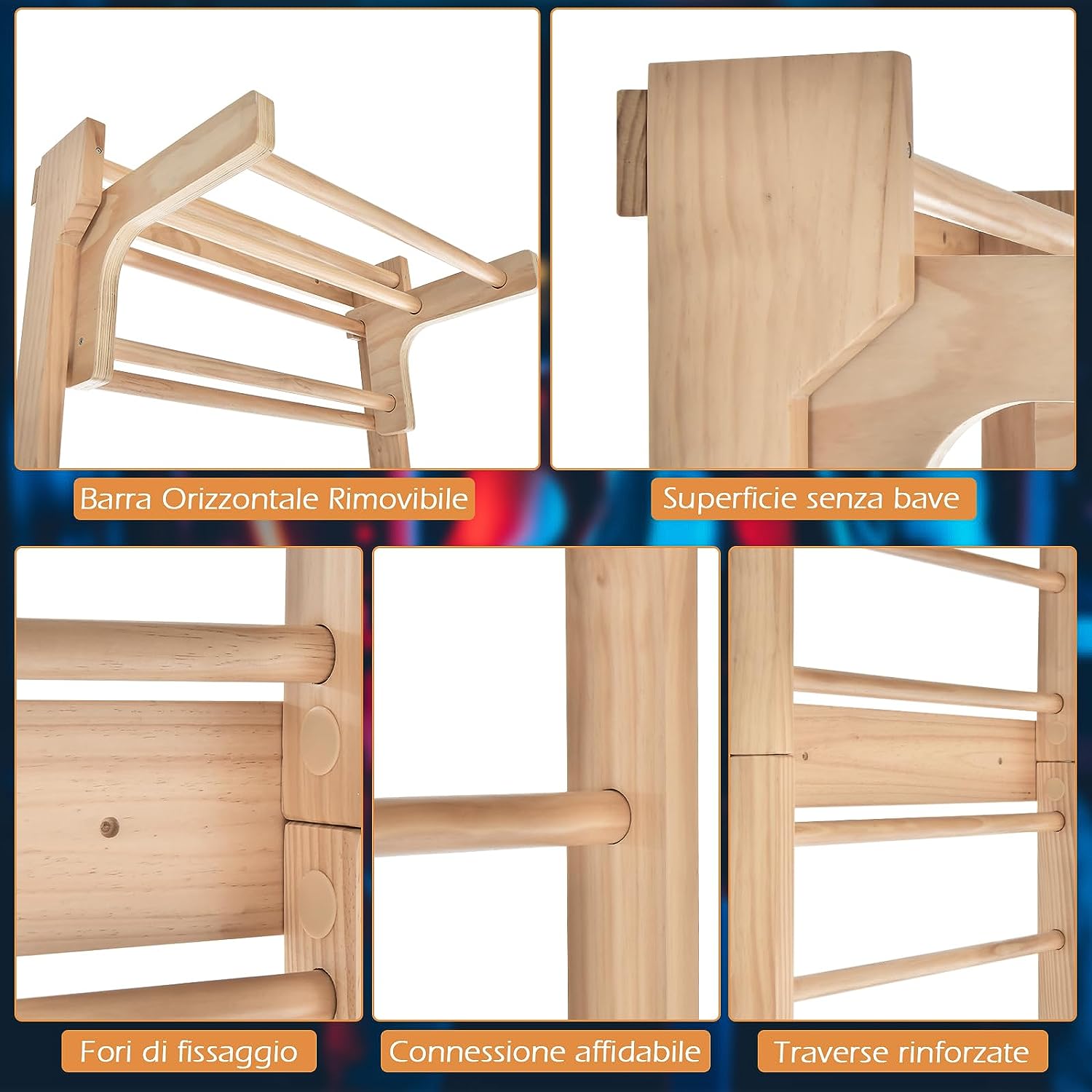 Espalier Suédois, Espalier de Gym Multifonctionnel pour Adulte et Enfant - 7