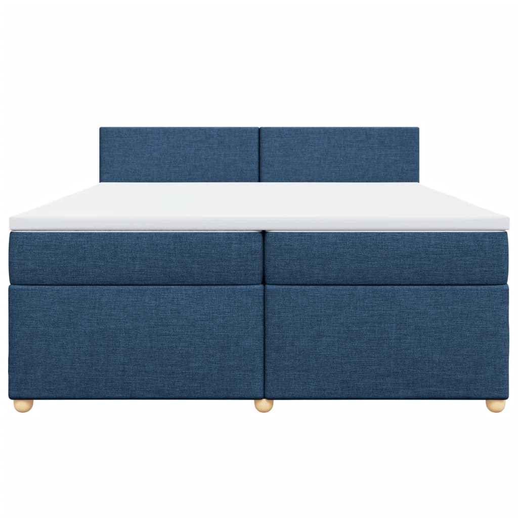 Maison Exclusive - Sommier à lattes de lit avec matelas Bleu 200x200 cm Tissu - 6