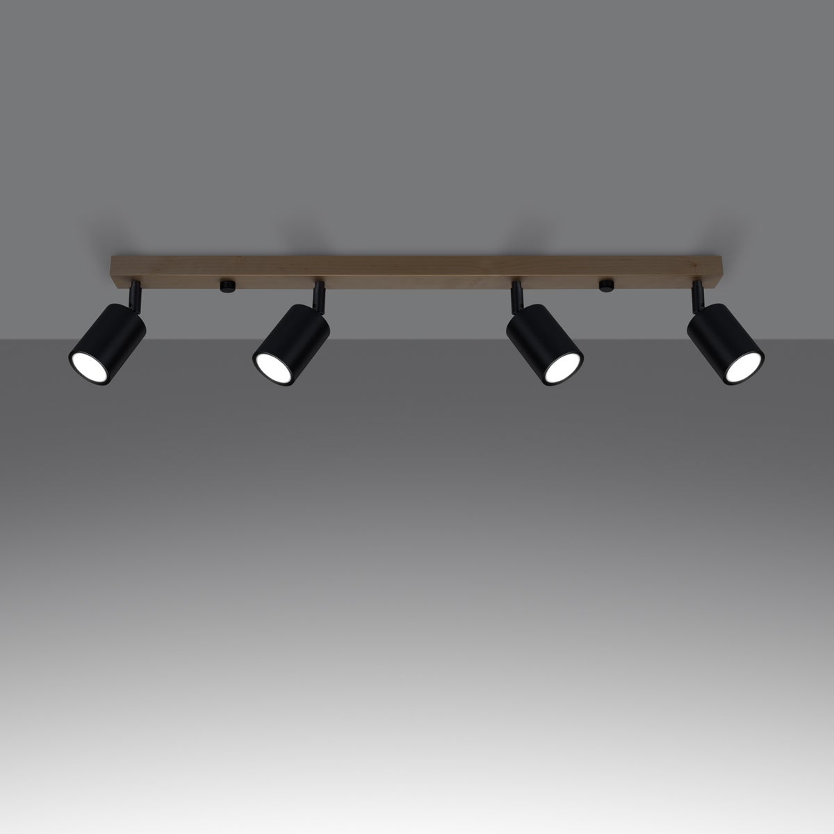 Plafon FLARE 4 czarny LED 3000K - 96x65x17.5cm Sollux