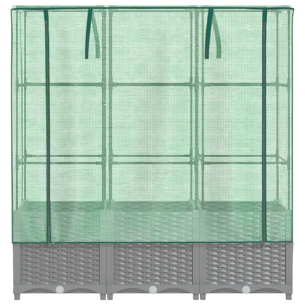 Maison Exclusive - Jardinière surélevée avec housse aspect rotin 120x40x138 cm - 4