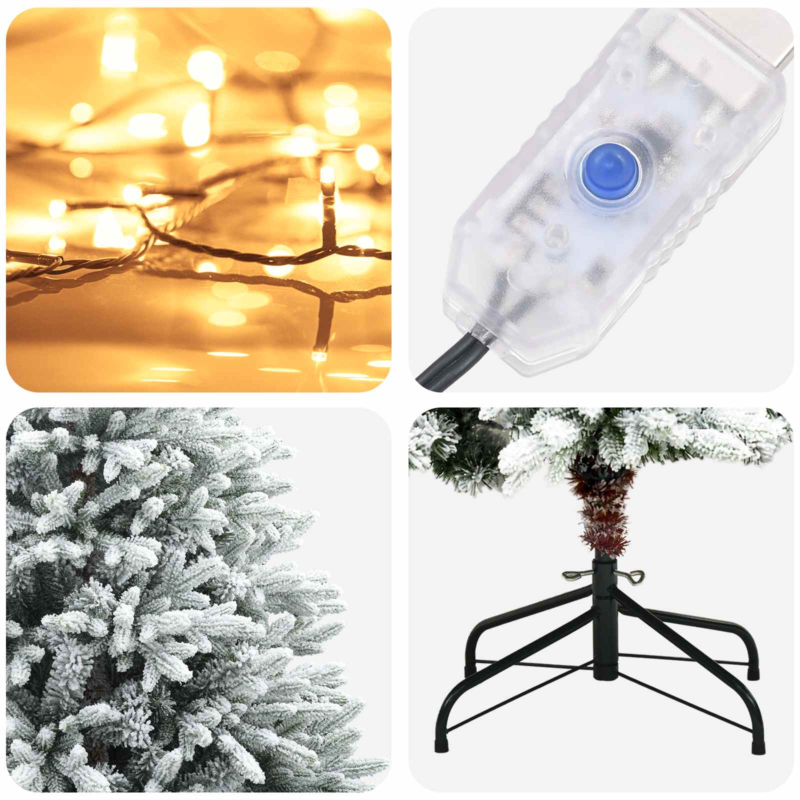 Árvore de Natal Articulada Artificial 210 cm 300 LED vidaXL | Leroy Merlin