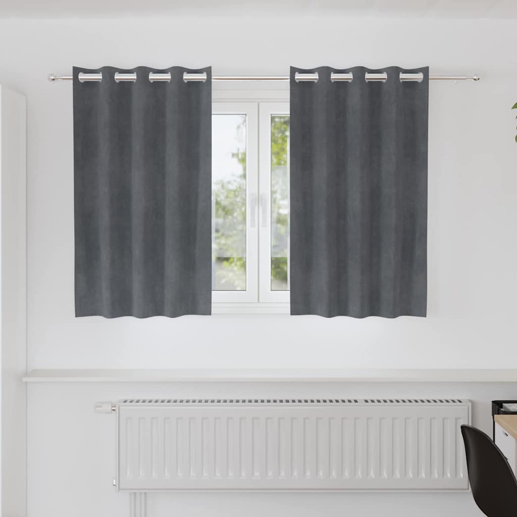 Zasłony zaciemniające 2 pcs Jasnoszary 140 x 140 cm Aksamit vidaXL