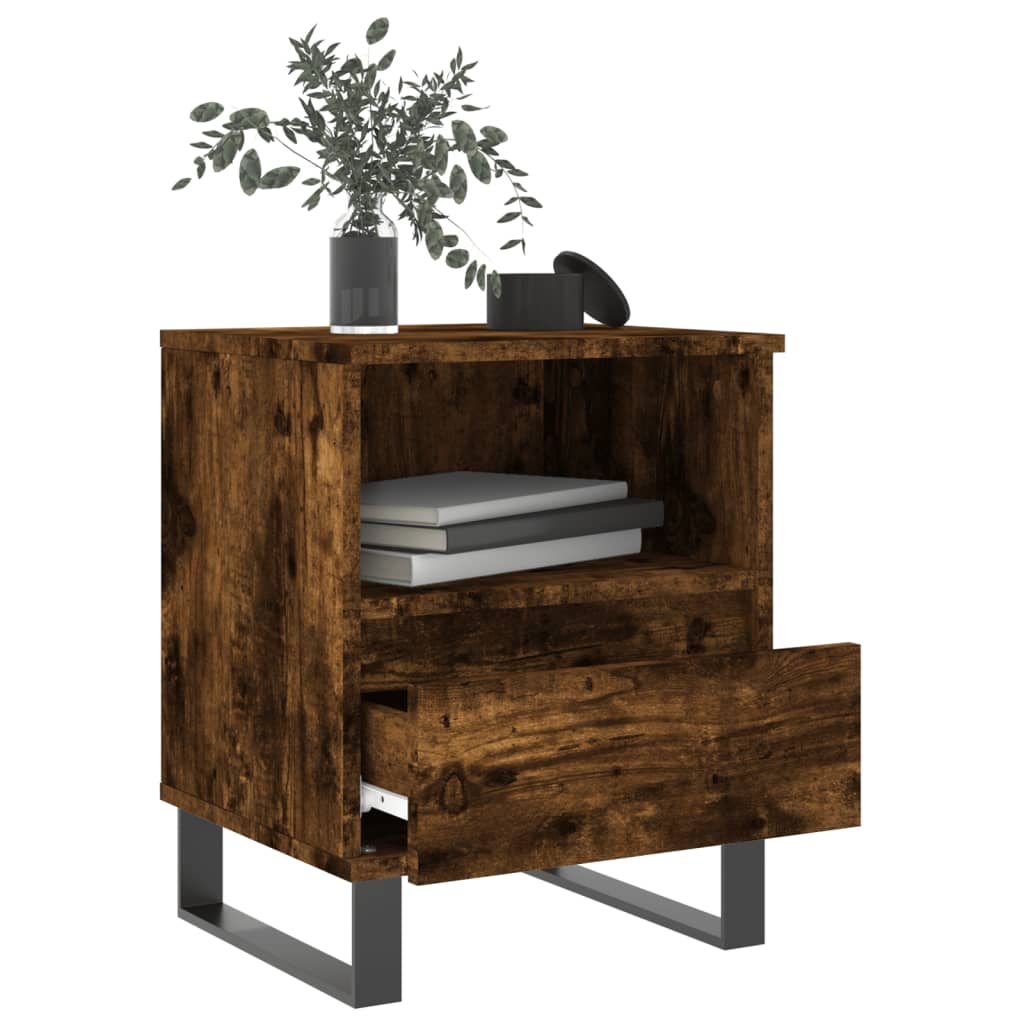 Table de chevet chêne fumé 40x35x50 cm bois d’ingénierie vidaXL - 4