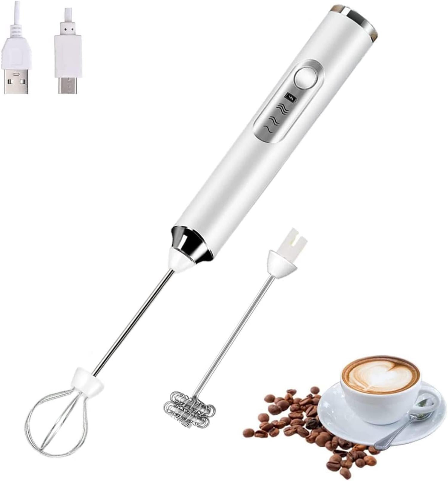 Mousseur à Lait Électrique Portable USB-C 3 Vitesses - Crème Parfaite Pour Café Et Cappuccino (Noir)