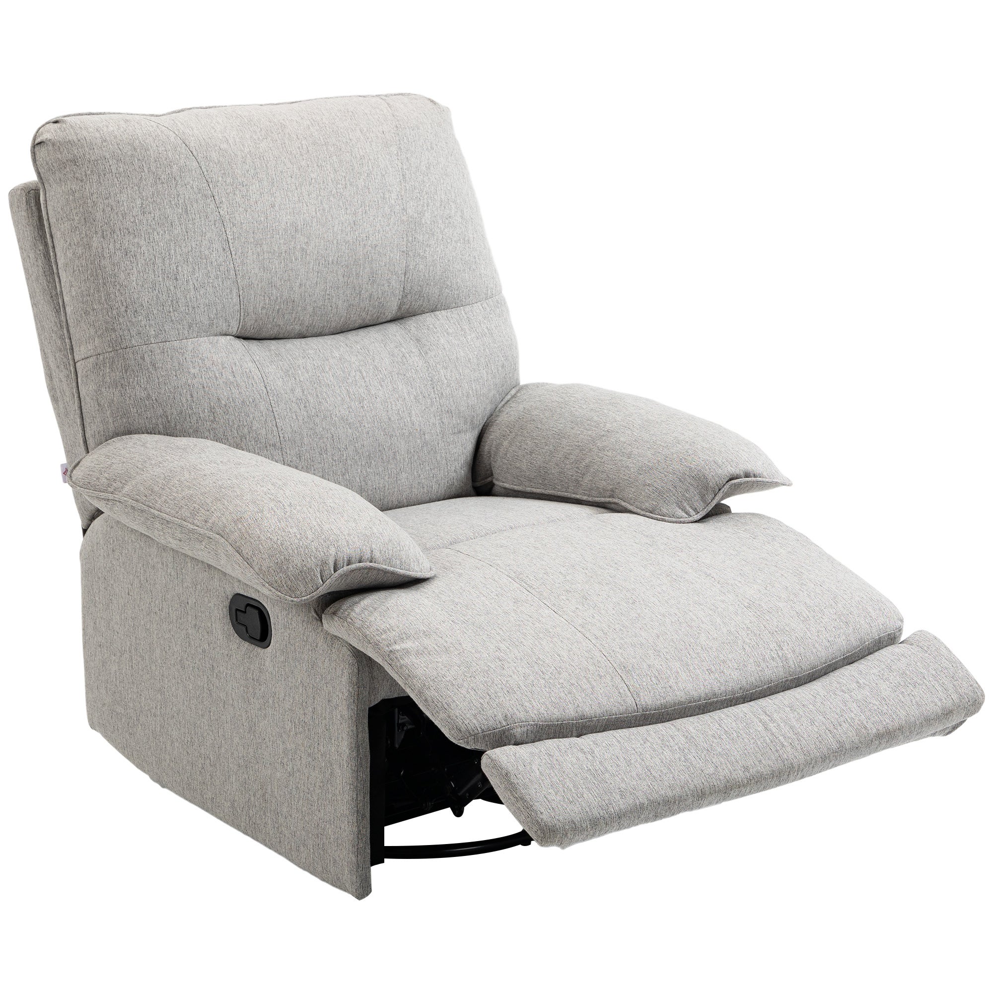 Fauteuil inclinable avec repose-pieds, supporte jusqu'à 160 kg, 89 x 98 x 101 cm, gris clair - 2