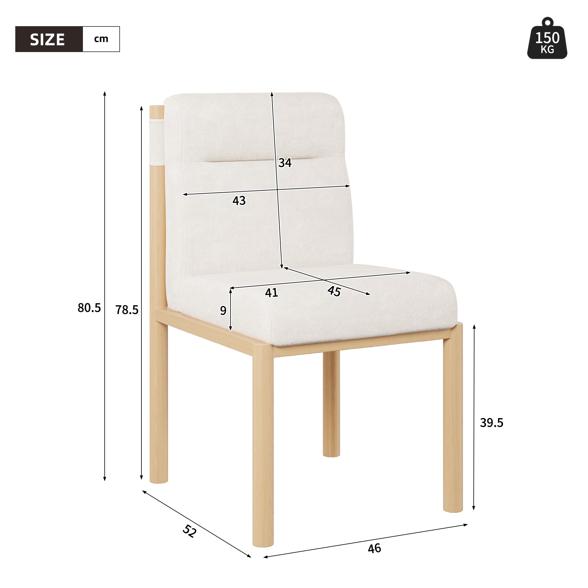 Zestaw 4 krzeseł do jadalni z podłokietnikami - 46 x 52 x 80,5 cm - tkanina Sherpa i metalowe nogi - beżowe - 4