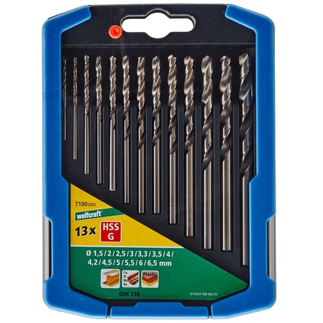 Jeu de forets 13 pièces Acier rapide 1,5-6,5 mm 7100000 wolfcraft
