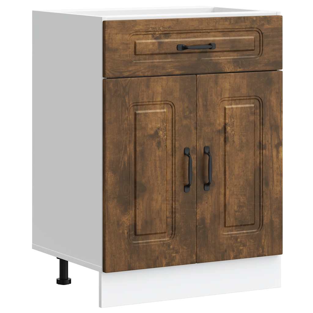 Mueble de cocina kalmar, roble ahumado, madera de ingeniería.