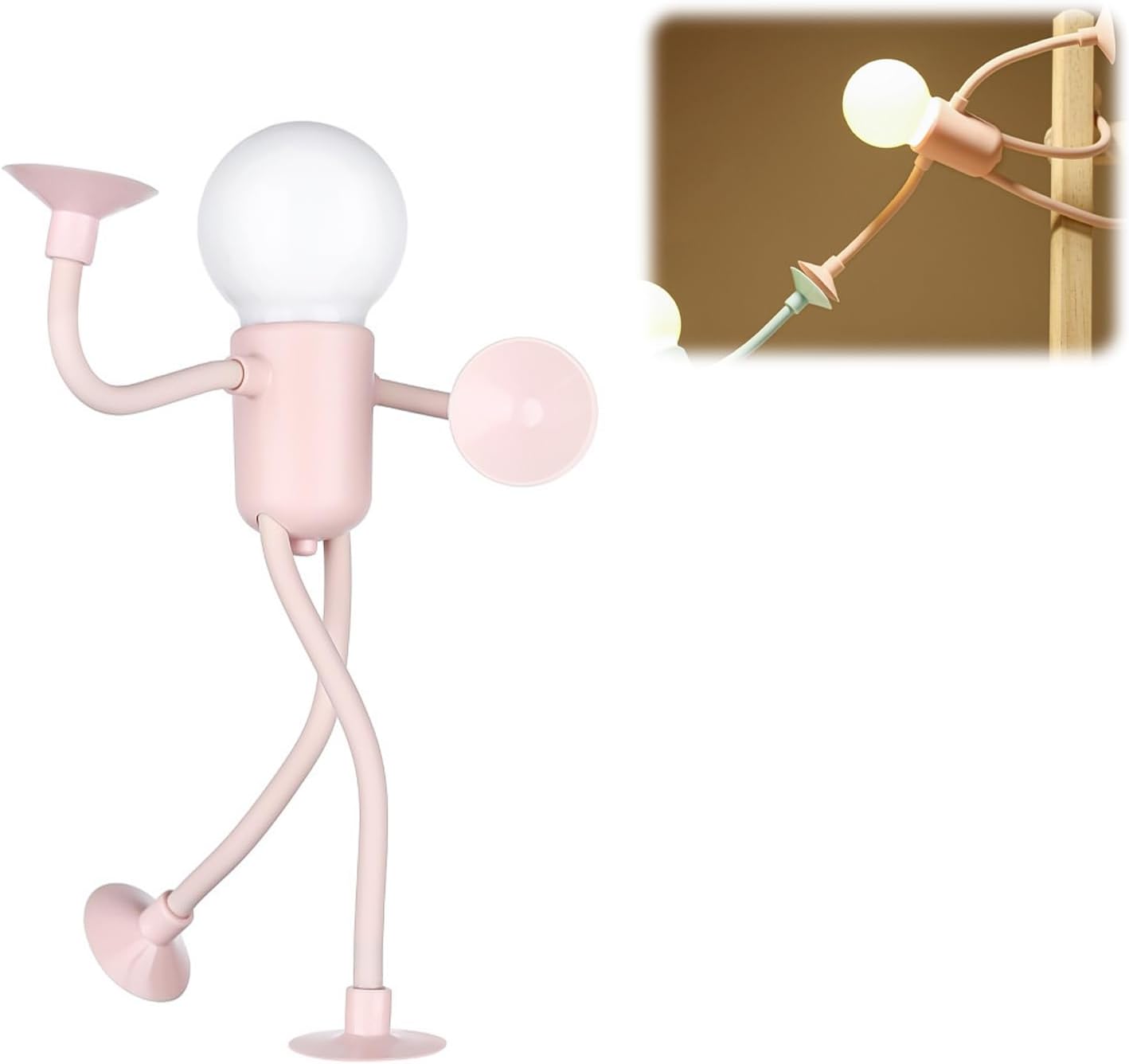 Zabawna lampka nocna o zmiennym kształcie, lampki nocne DIY dla dorosłych i dzieci, lampka z przyssawką, dekoracje dekompresyjne (różowa)