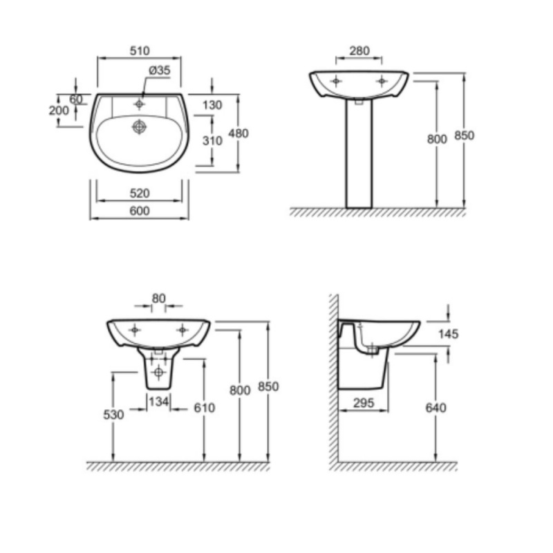 Lavabo sur colonne JACOB DELAFON Brive - 3
