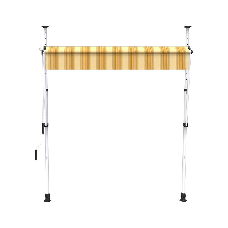 Store à projection autoportant sans perçage 200 x 150 cm - Terrasse ou balcon - Jaune rayé - 6