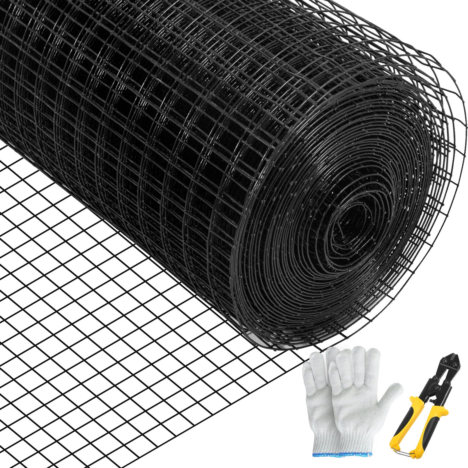 Ogrodzenie z drutu spawanego Siatka z kurczaka i królika pokryta winylem 1 "x 1" 16 Gauge 36 "x 60 VEVOR