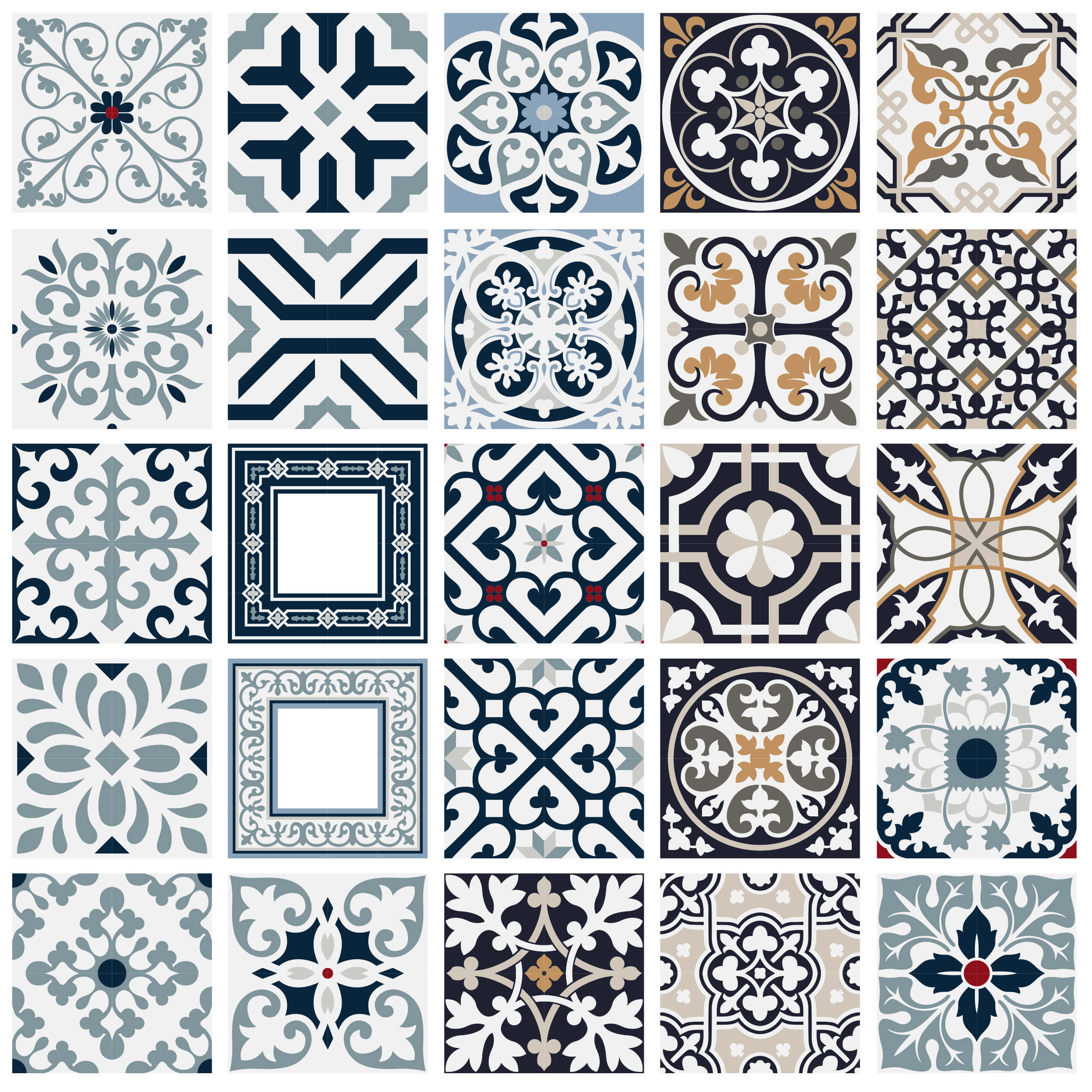 Stickers carrelage carreaux de ciment 10x10cm - Kit de 12 - 2