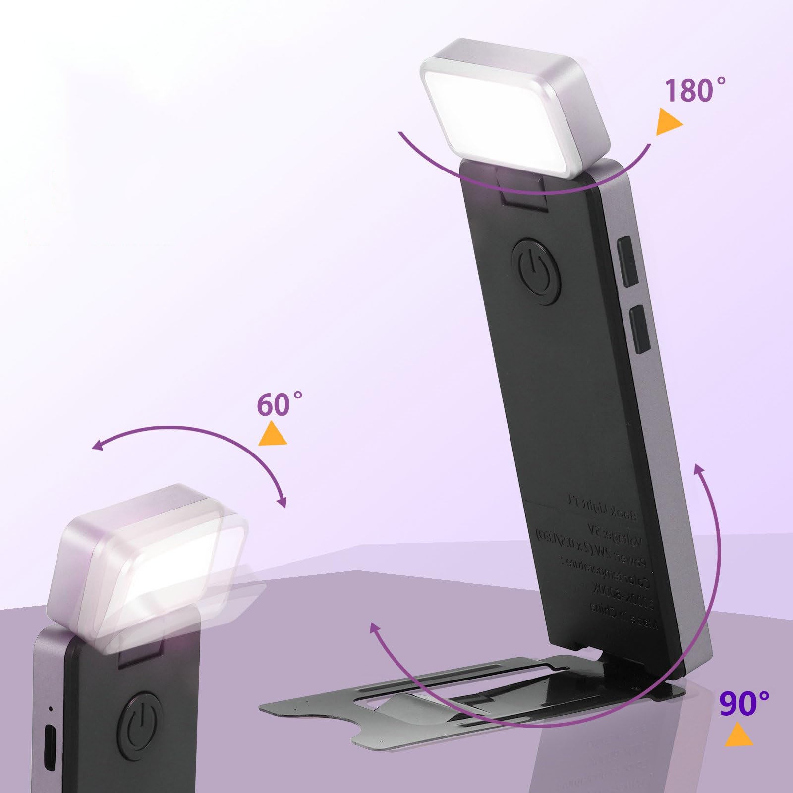 Lampada Da Lettura LED Piatta Ricaricabile – Luce Morbida Anti-Affaticamento Con Timer, 3 Colori Regolabili, Pannello Ultrasottile Per Libri, Casa/Ufficio/Viaggio
