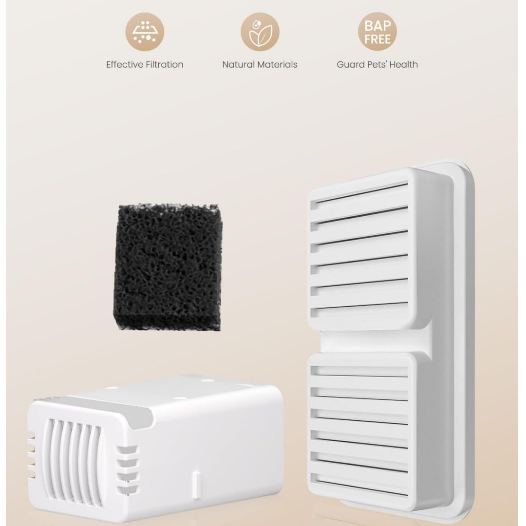6 filtros de carbón para fuente de agua para gatos, repuesto para bebedero automático, compatible con BALIMO 2.5L - 6