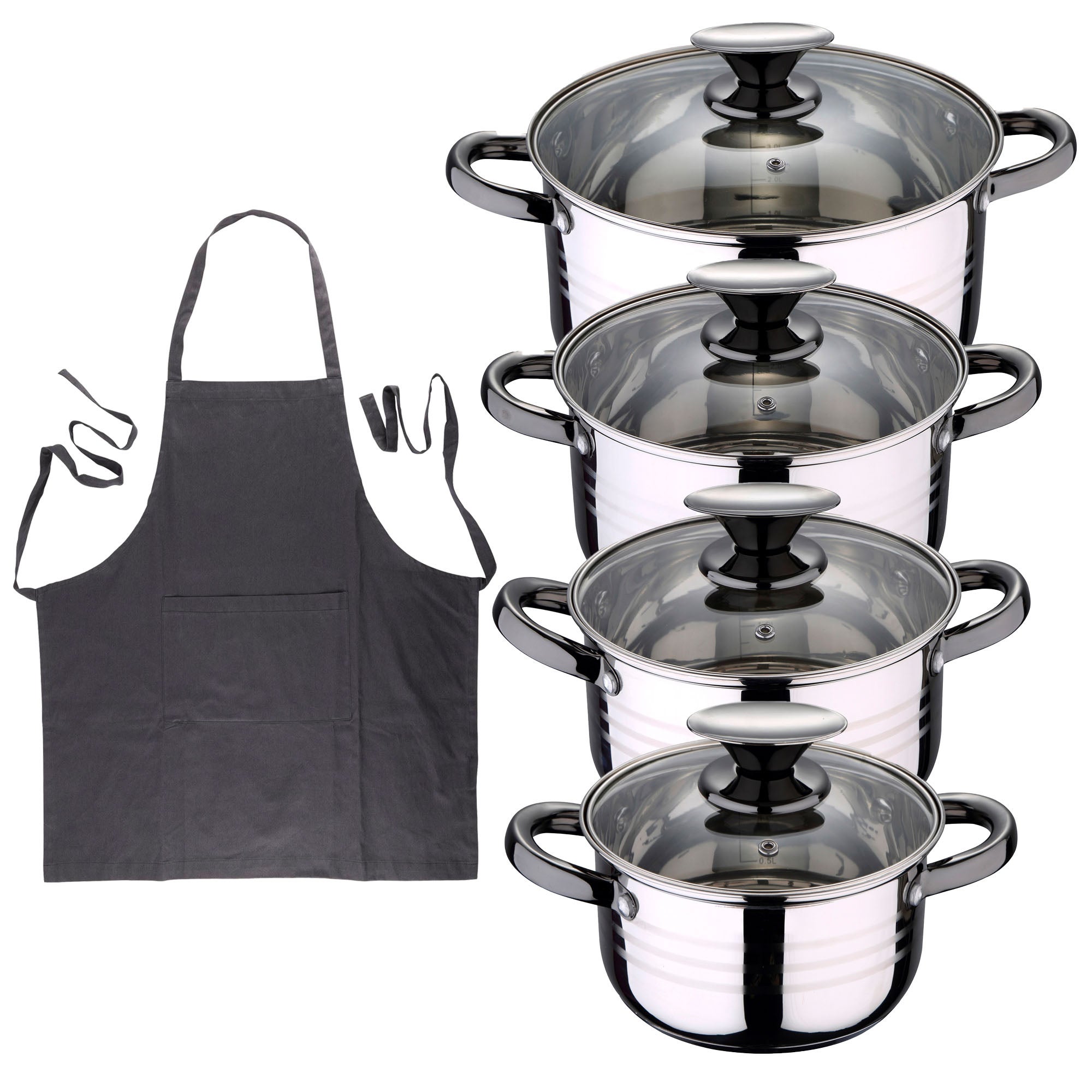 Baterias de cocina san ignacio dina con delantal gris