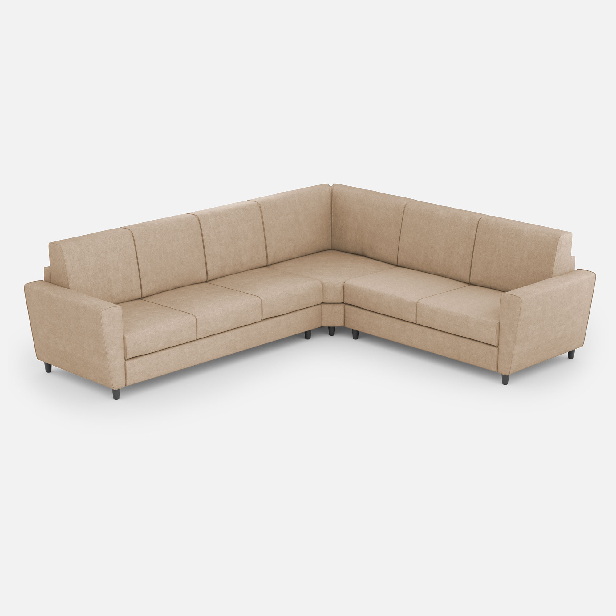 Sofá yasel de 3 plazas (tres plazas de 60 cm) + rincón + sofá de 2 plazas (dos plazas de 60 cm) dimensiones exteriores l.288x228 beige