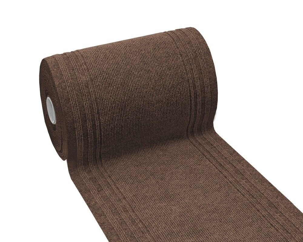 Camino de escalera 67x450 cm alfombra corredor entrada pasillo cocina absorbente peldaños marrón