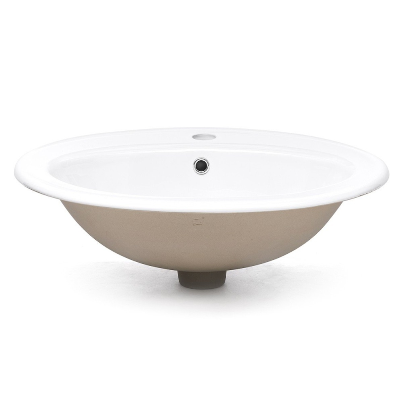 Vasque à encastrer Multi 55 x 47,5 cm en céramique, 1 trou robinet centré, blanc (1690NEW) - 2
