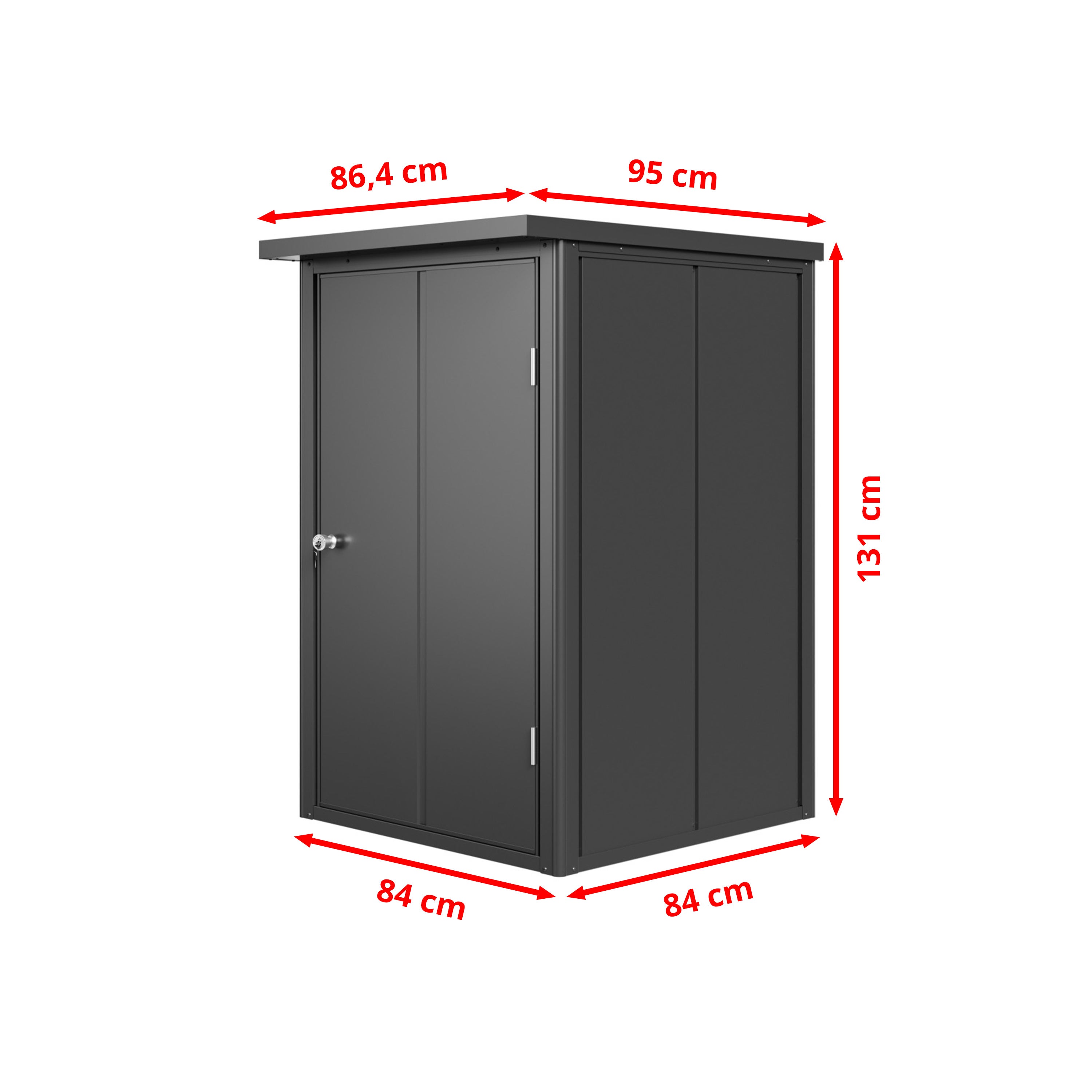 GFP Primeyard Armadio da esterno in metallo 84x84x131 cm Casetta da giardino antracite pavimento incluso - 9