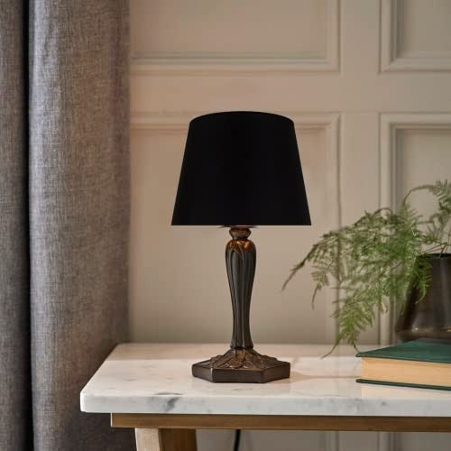 Paralume In Cotone E PVC 30cm - Artigianale Per Lampade Da Tavolo O Piantana | Bianco Con Design Cono, Per Portalampada E27
